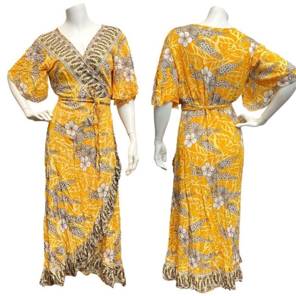 Acanela expeditions Dresses & Skirts - Acanela expeditions Medium/Large ruffle true wrap dress Fairycore fairy romantic